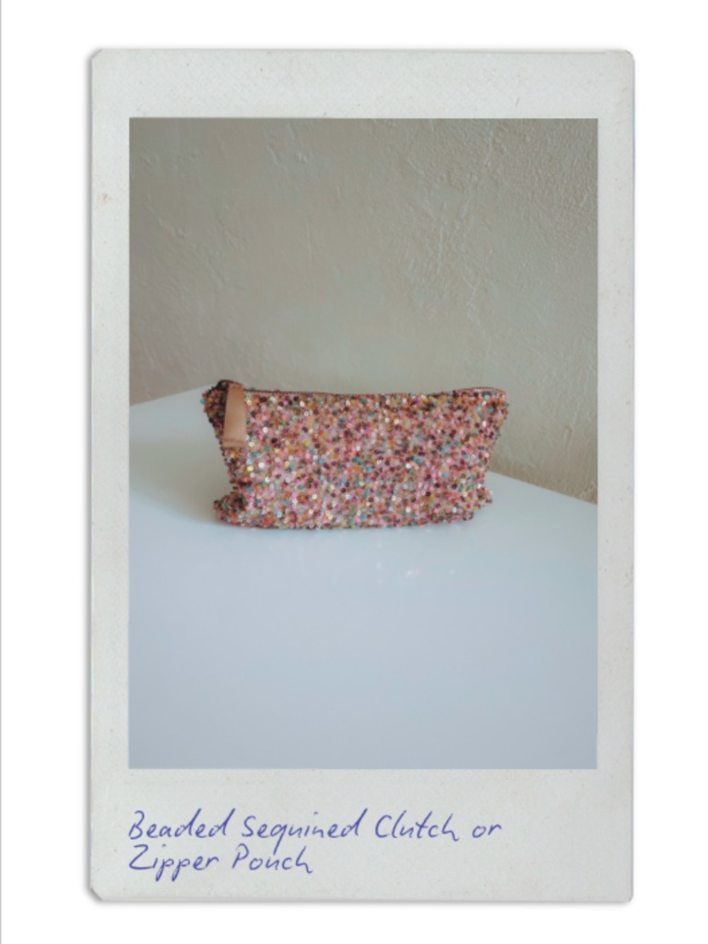 beaded sequin clutch